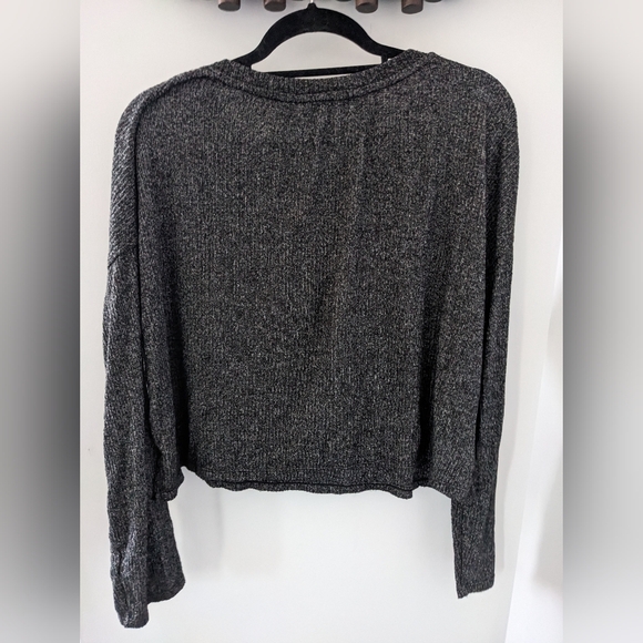 Calvin Klein Dark Grey Ribbed Button-Up - Picture 6 of 6